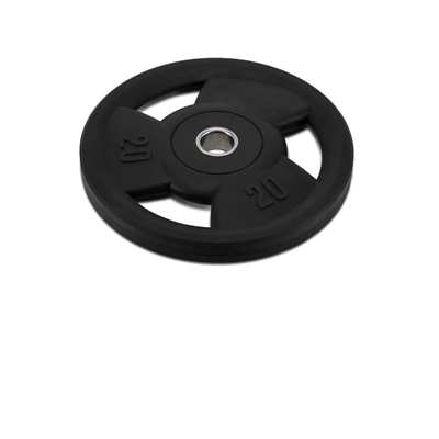 Gummiertes Gewichtsrad PREMIUM RUBBER OL schwarz 25 kg, Öffnung 50 mm